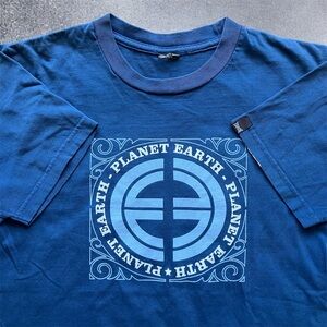 Vintage Planet Earth Tee Blue T-Shirt 90s Y2K Skate Brand VTG Rare Skateboarding